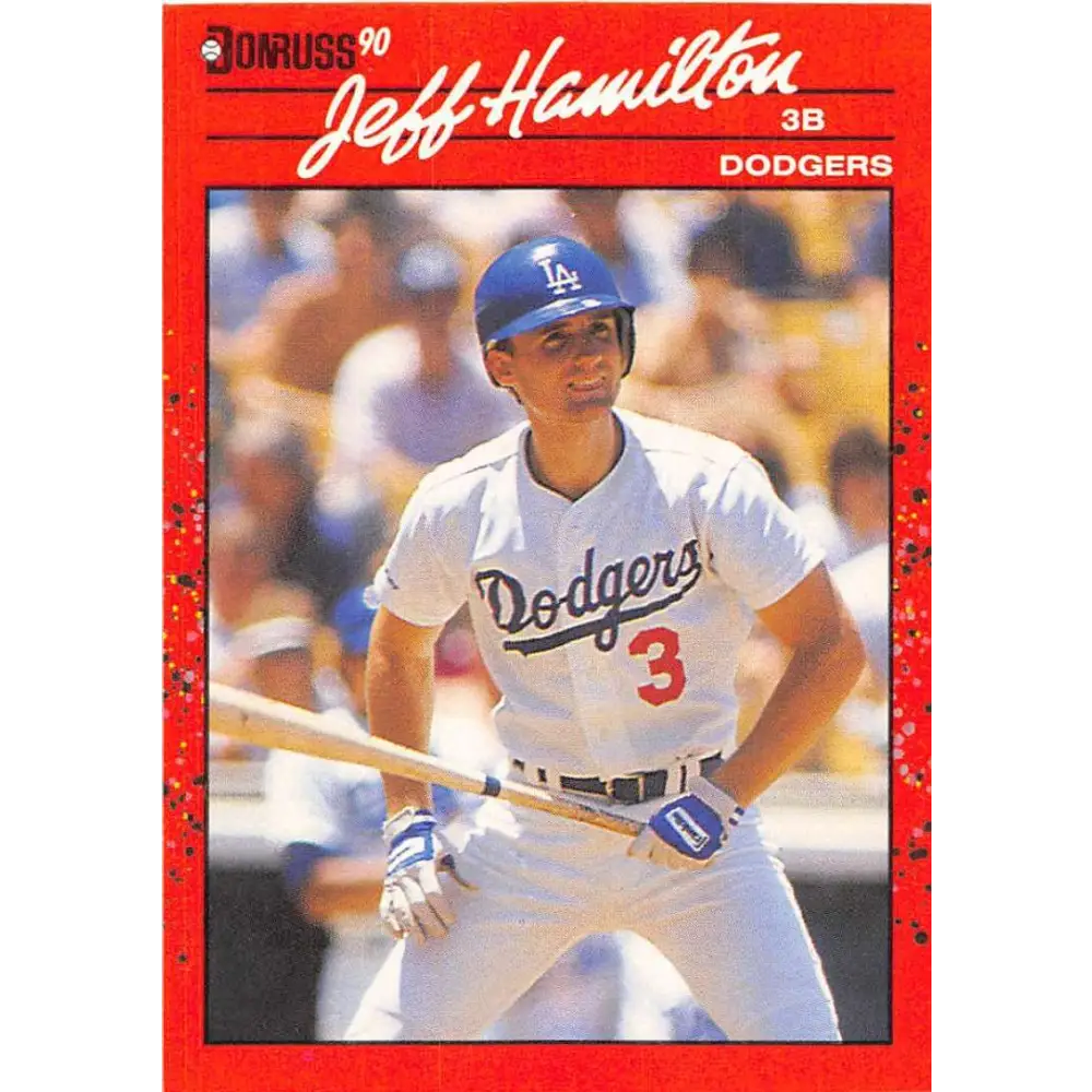 1990 Donruss #321 Jeff Hamilton VG-EX Los Angeles Dodgers Baseball Card Image 1