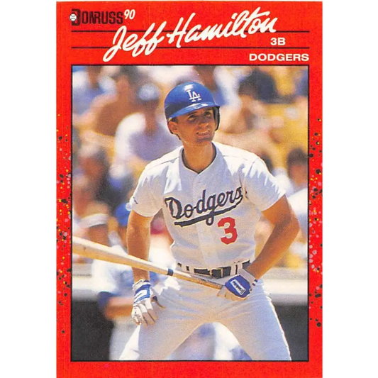 1990 Donruss #321 Jeff Hamilton VG-EX Los Angeles Dodgers Baseball Card Image 1