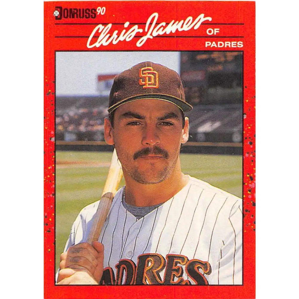 1990 Donruss #323 Chris James VG-EX San Diego Padres Baseball Card Image 1