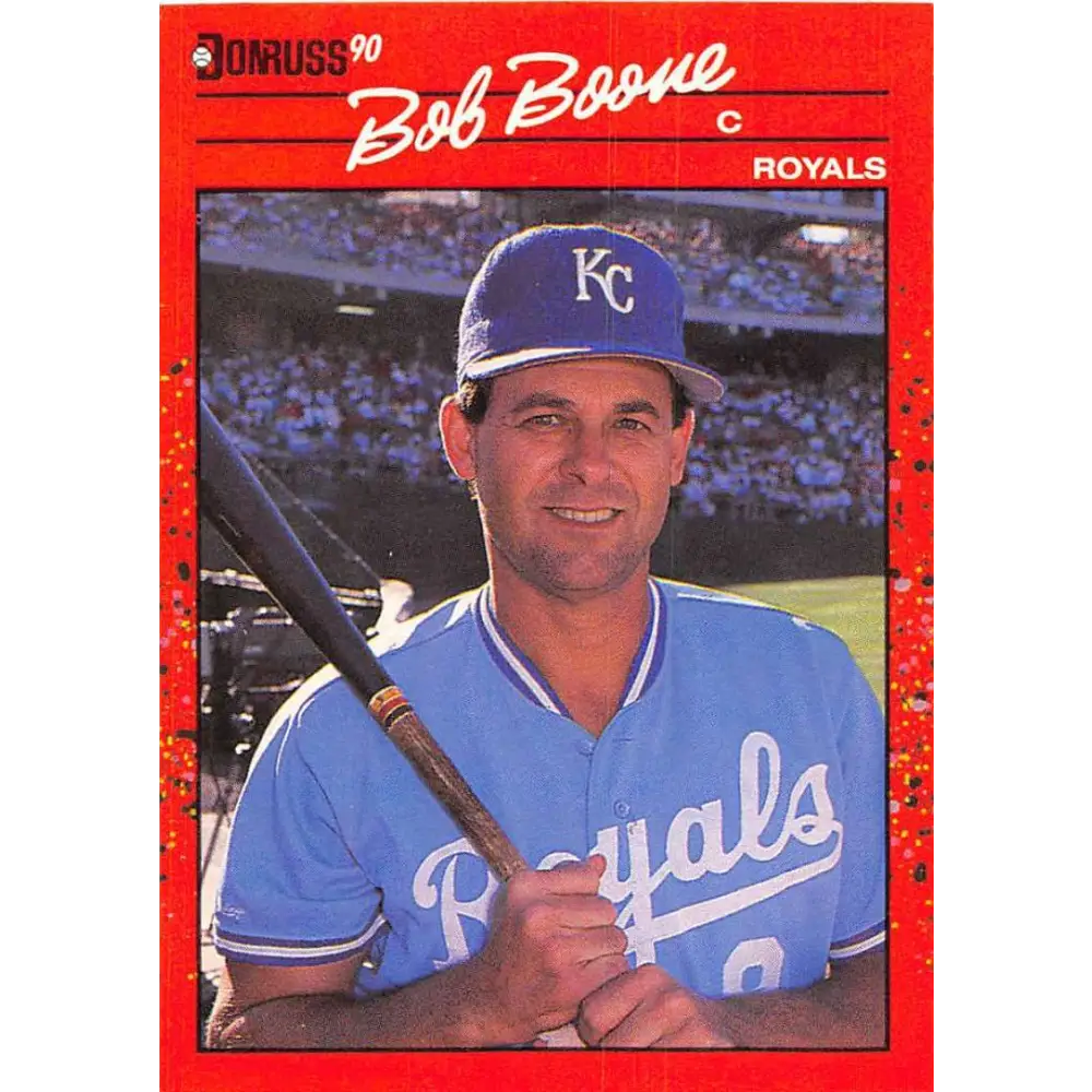 1990 Donruss #326 Bob Boone VG-EX Kansas City Royals Baseball Card Image 1