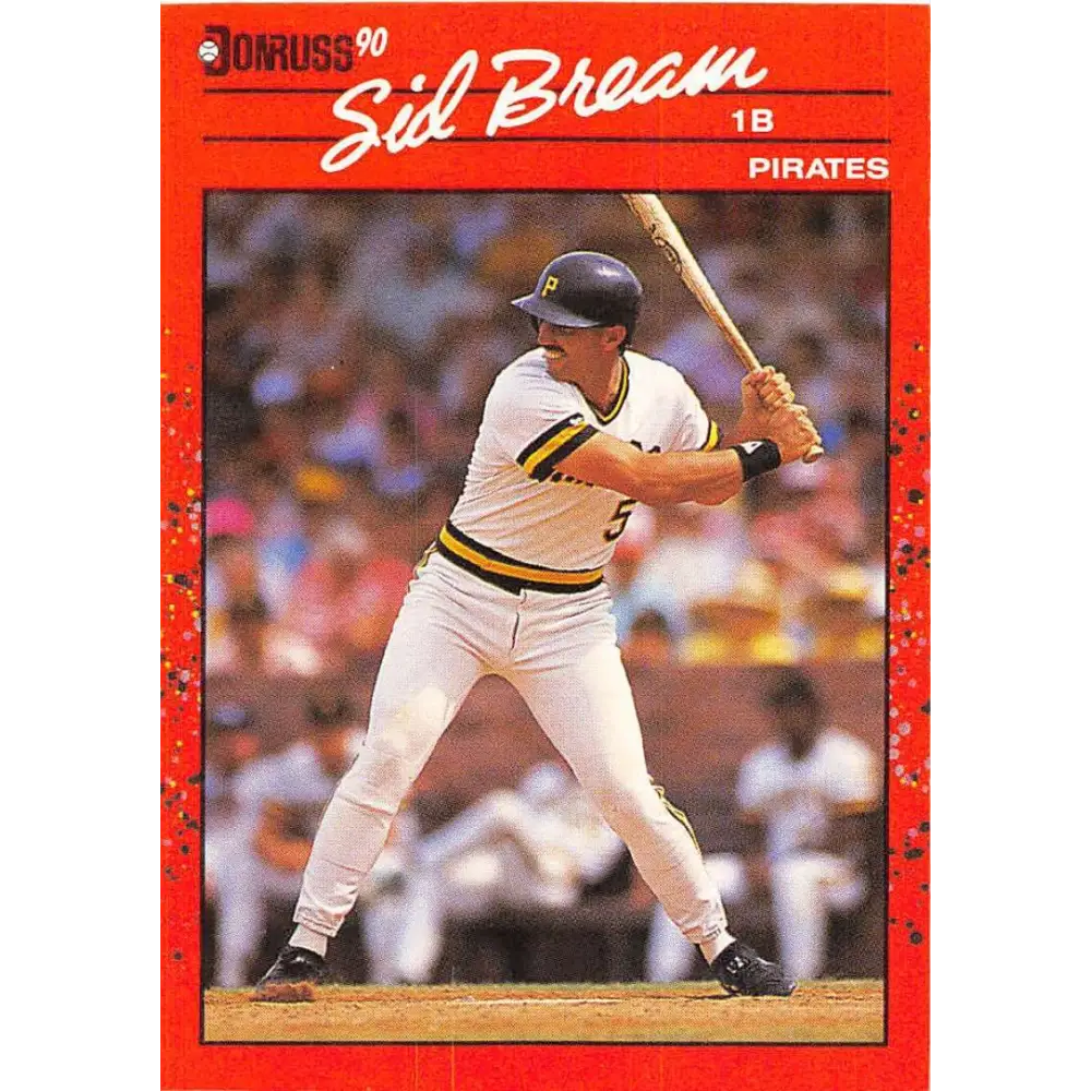 1990 Donruss #329 Sid Bream VG-EX Pittsburgh Pirates Baseball Card Image 1