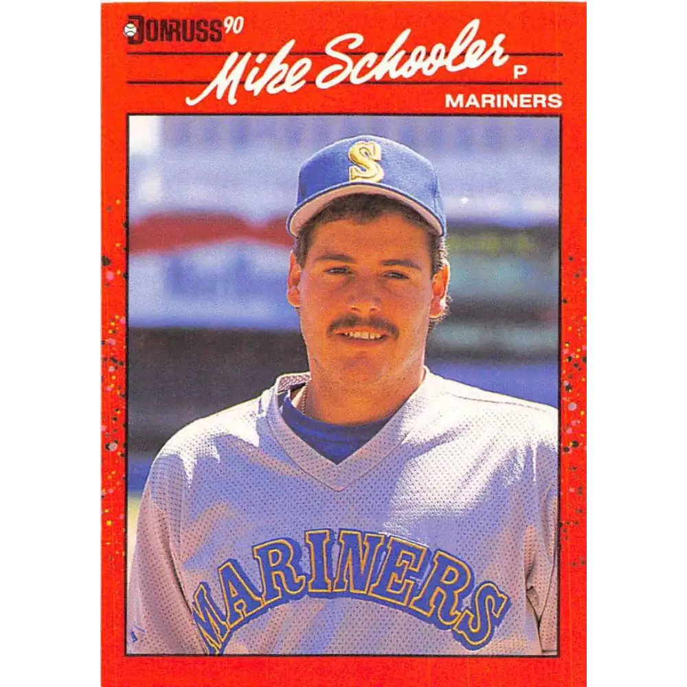 1990 Donruss #330 Mike Schooler VG-EX Seattle Mariners Baseball Card Image 1