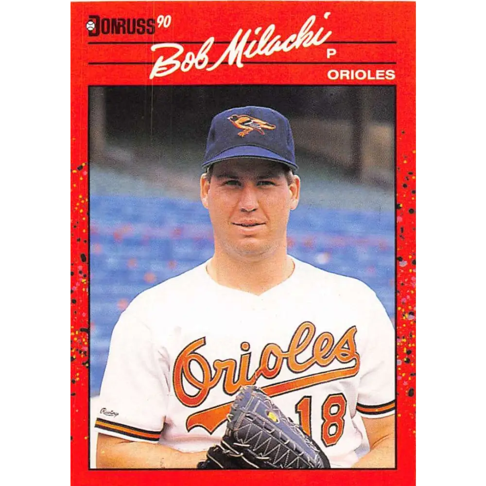 1990 Donruss #333 Bob Milacki VG-EX Baltimore Orioles Baseball Card Image 1