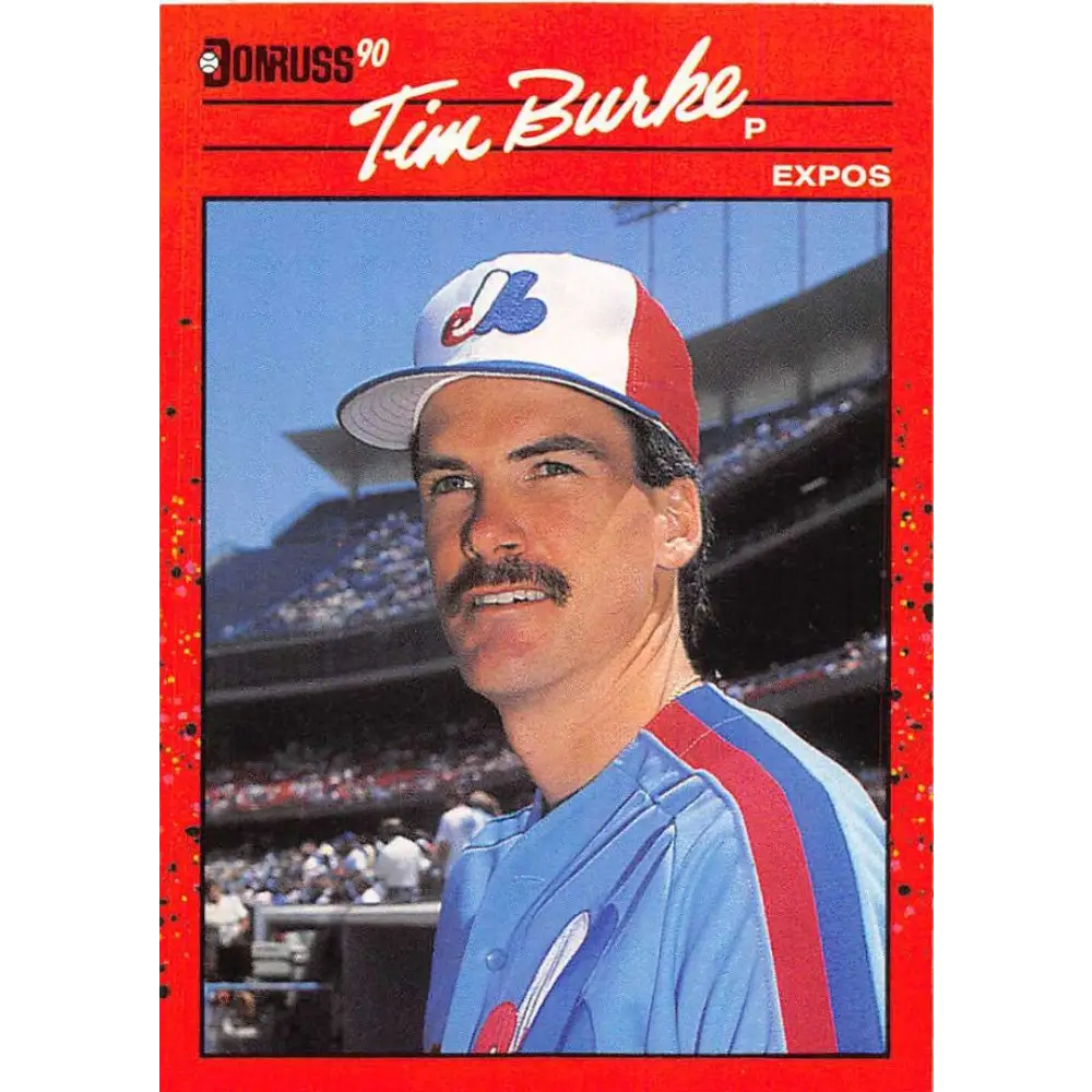 1990 Donruss #334 Tim Burke VG-EX Montreal Expos Baseball Card Image 1
