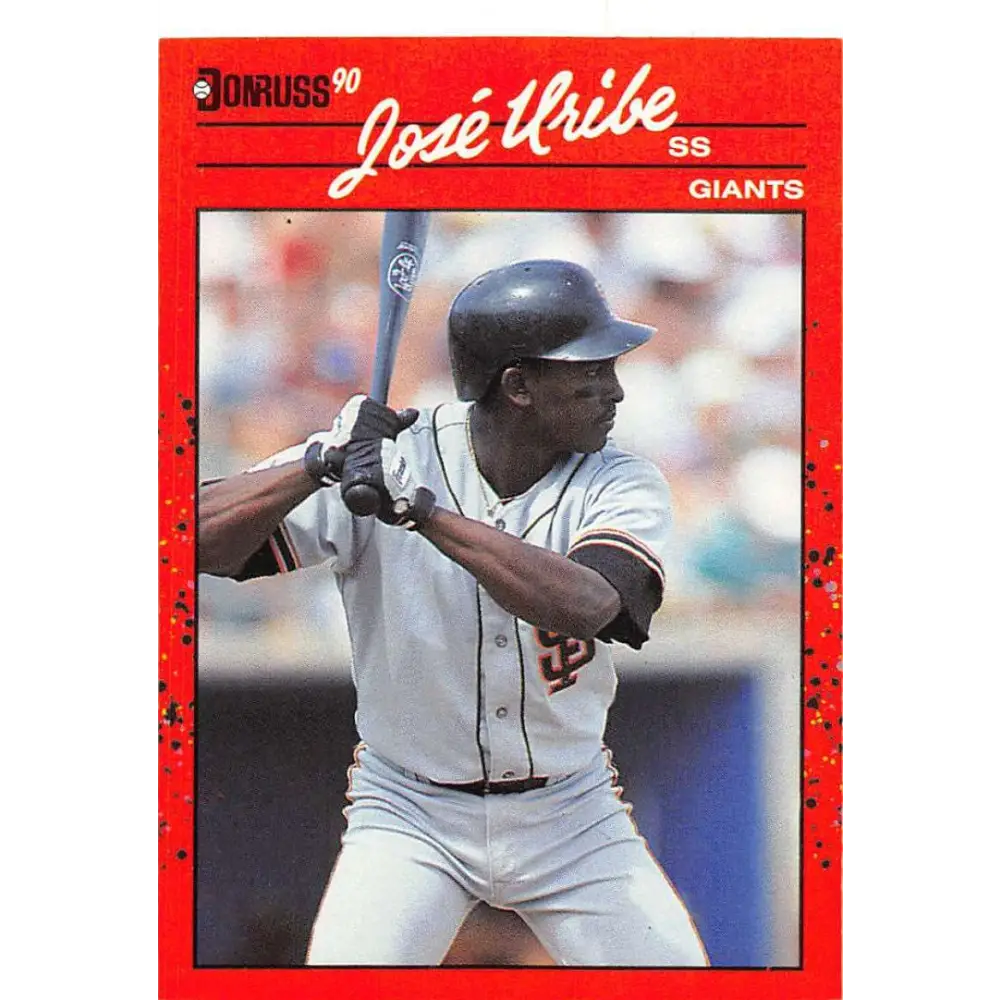 1990 Donruss #335 Jose Uribe VG-EX San Francisco Giants Baseball Card Image 1