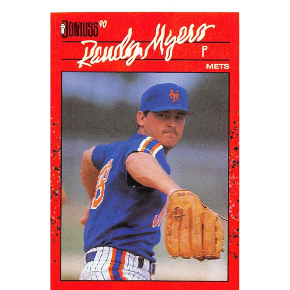 1990 Donruss #336 Randy Myers VG-EX New York Mets Baseball Card Image 1