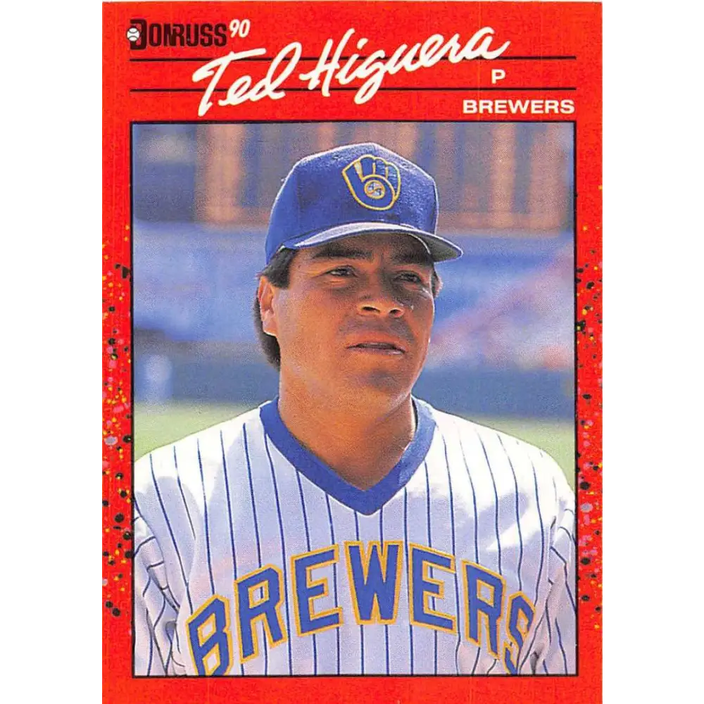 1990 Donruss #339 Teddy Higuera VG-EX Milwaukee Brewers Baseball Card Image 1