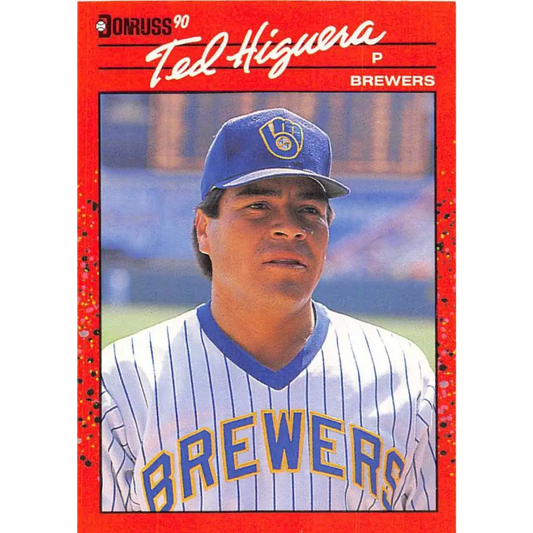 1990 Donruss #339 Teddy Higuera VG-EX Milwaukee Brewers Baseball Card Image 1