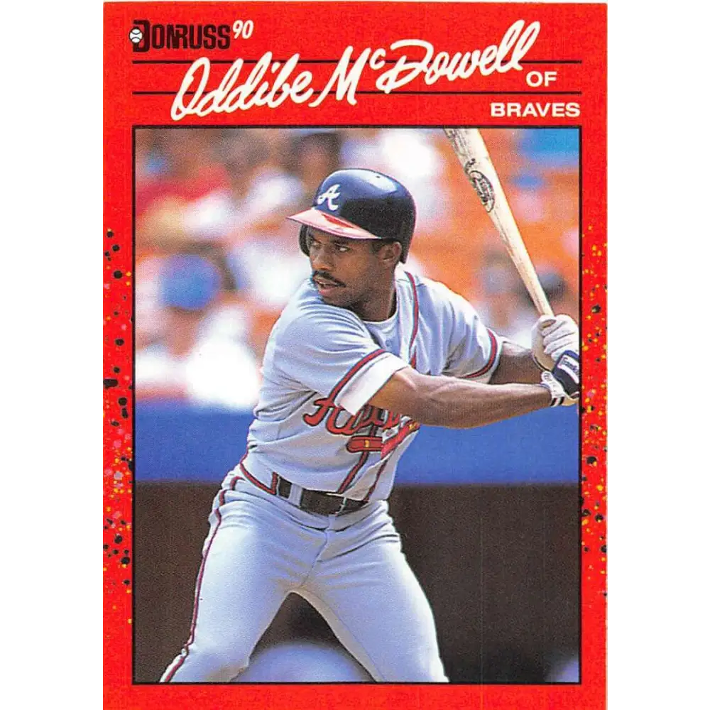 1990 Donruss #340 Oddibe McDowell VG-EX Atlanta Braves Baseball Card Image 1
