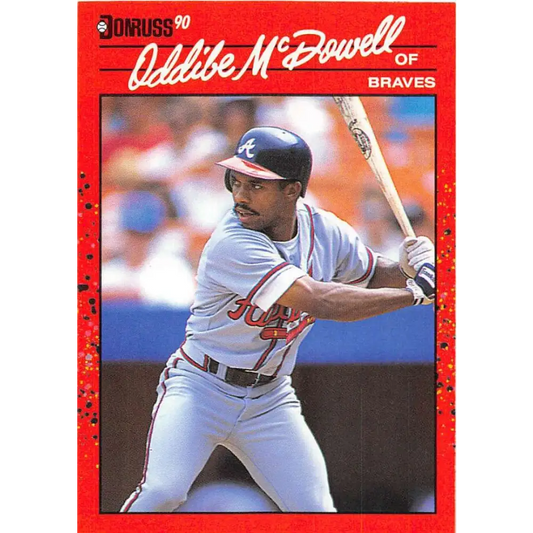 1990 Donruss #340 Oddibe McDowell VG-EX Atlanta Braves Baseball Card Image 1