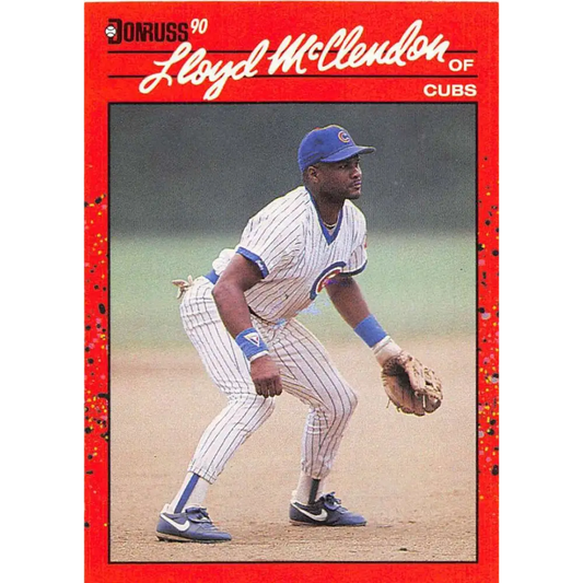 1990 Donruss #341 Lloyd McClendon VG-EX Chicago Cubs Baseball Card Image 1