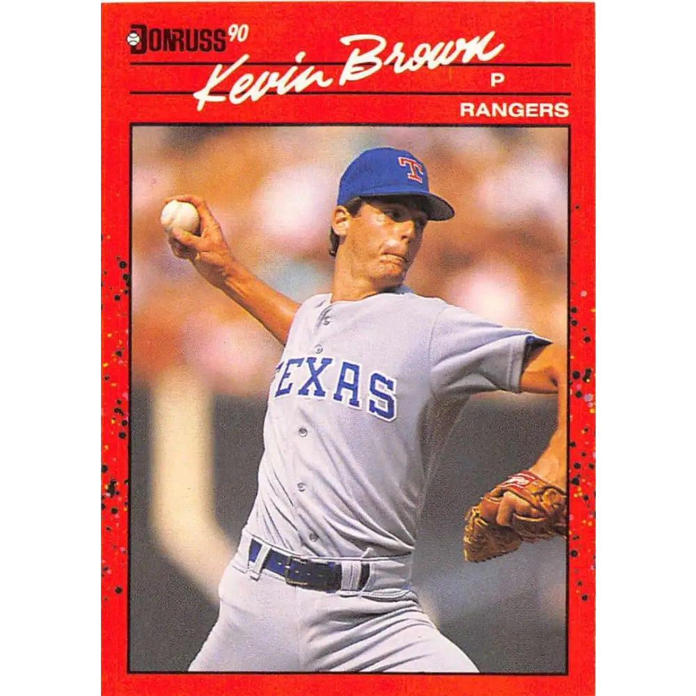 1990 Donruss #343 Kevin Brown UER VG-EX Texas Rangers Baseball Card Image 1