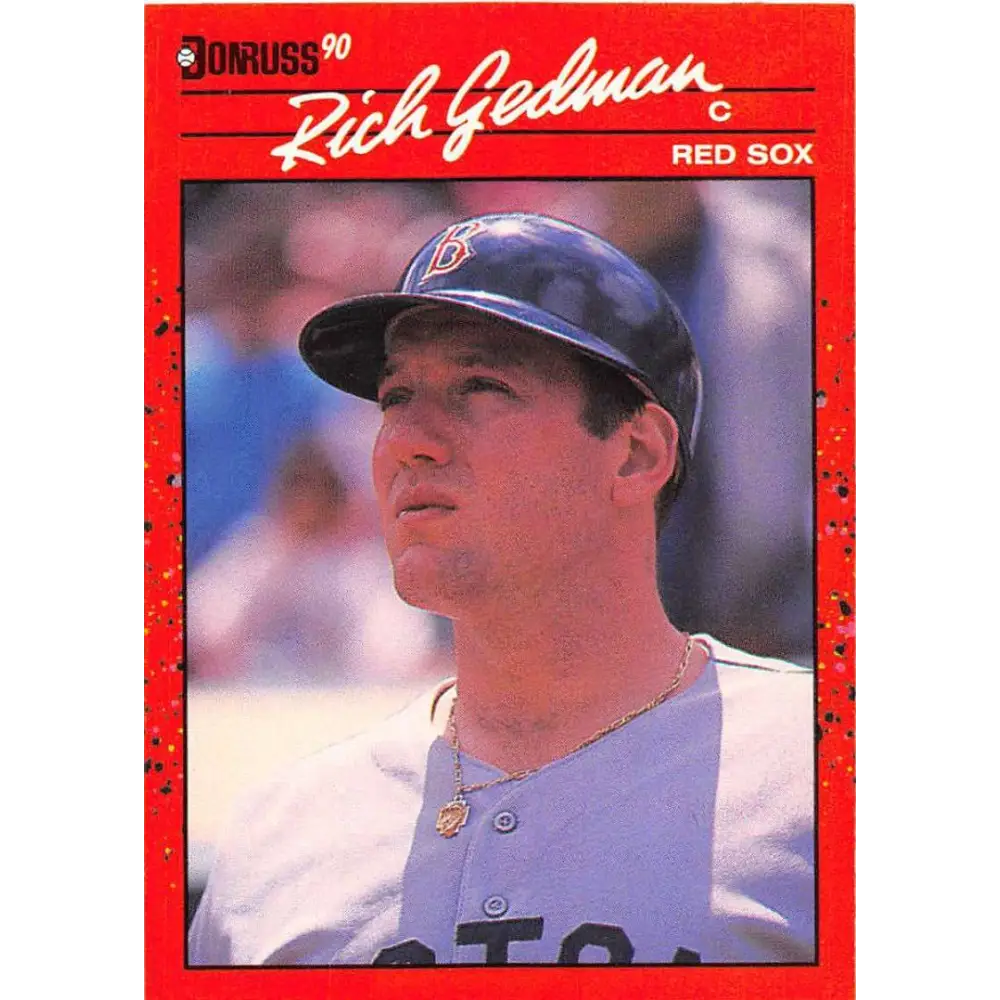 1990 Donruss #346 Rich Gedman VG-EX Boston Red Sox Baseball Card Image 1