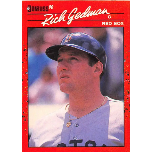 1990 Donruss #346 Rich Gedman VG-EX Boston Red Sox Baseball Card Image 1
