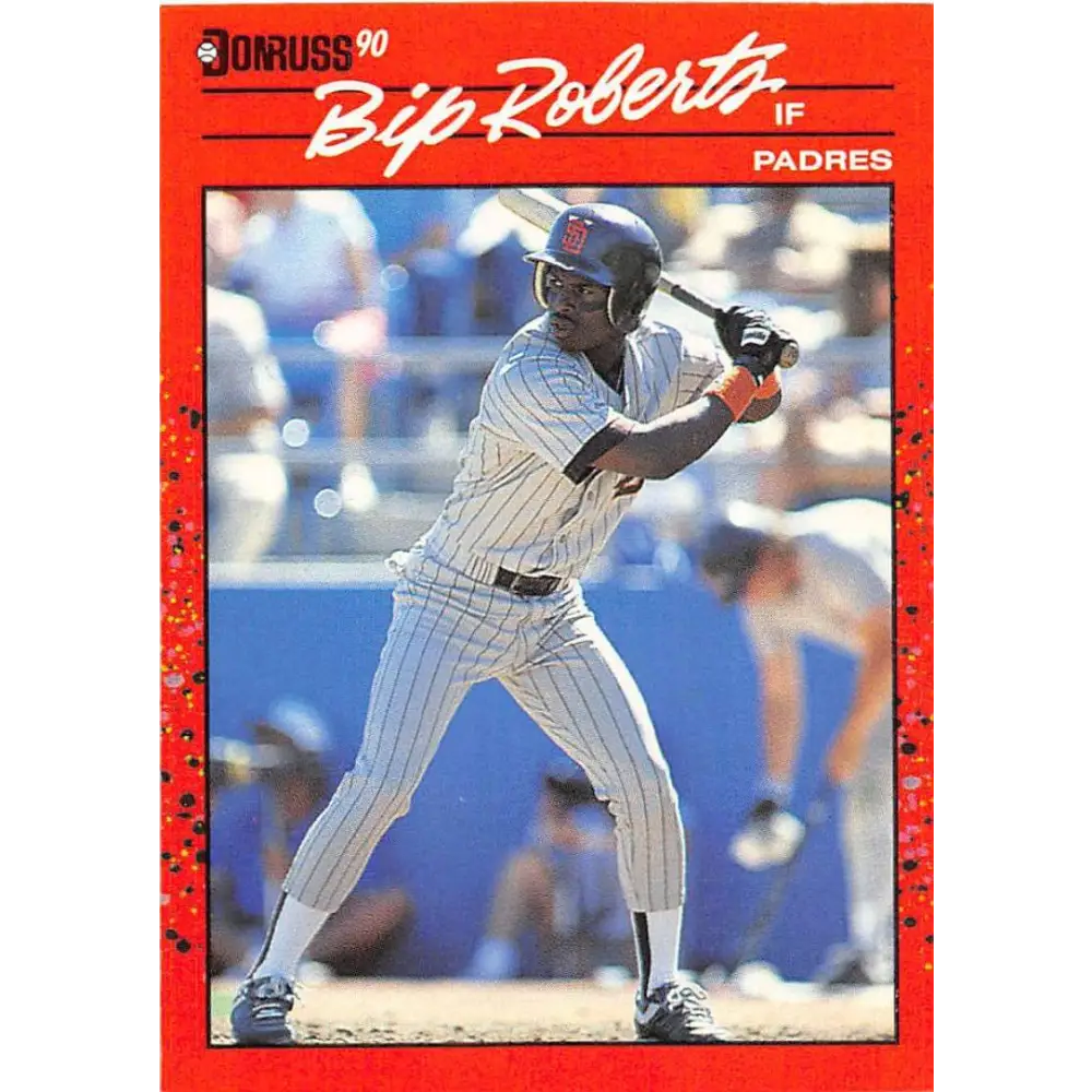 1990 Donruss #347 Bip Roberts VG-EX San Diego Padres Baseball Card Image 1