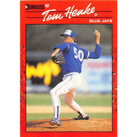 1990 Donruss #349 Tom Henke VG-EX Toronto Blue Jays Baseball Card Image 1