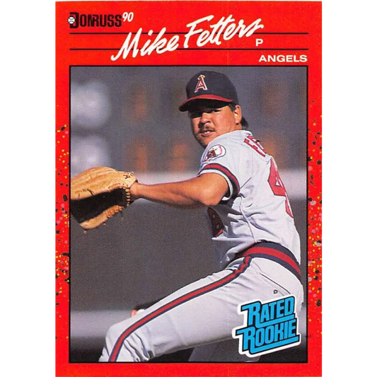1990 Donruss #35 Mike Fetters VG-EX RC Rookie California Angels Baseball Card Image 1