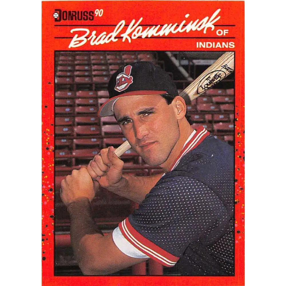1990 Donruss #350 Brad Komminsk VG-EX Cleveland Indians Baseball Card Image 1