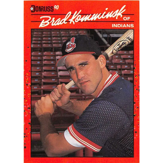 1990 Donruss #350 Brad Komminsk VG-EX Cleveland Indians Baseball Card Image 1
