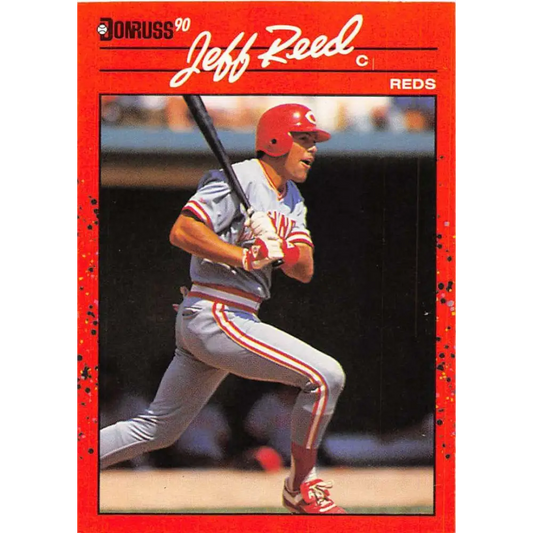 1990 Donruss #351 Jeff Reed VG-EX Cincinnati Reds Baseball Card Image 1