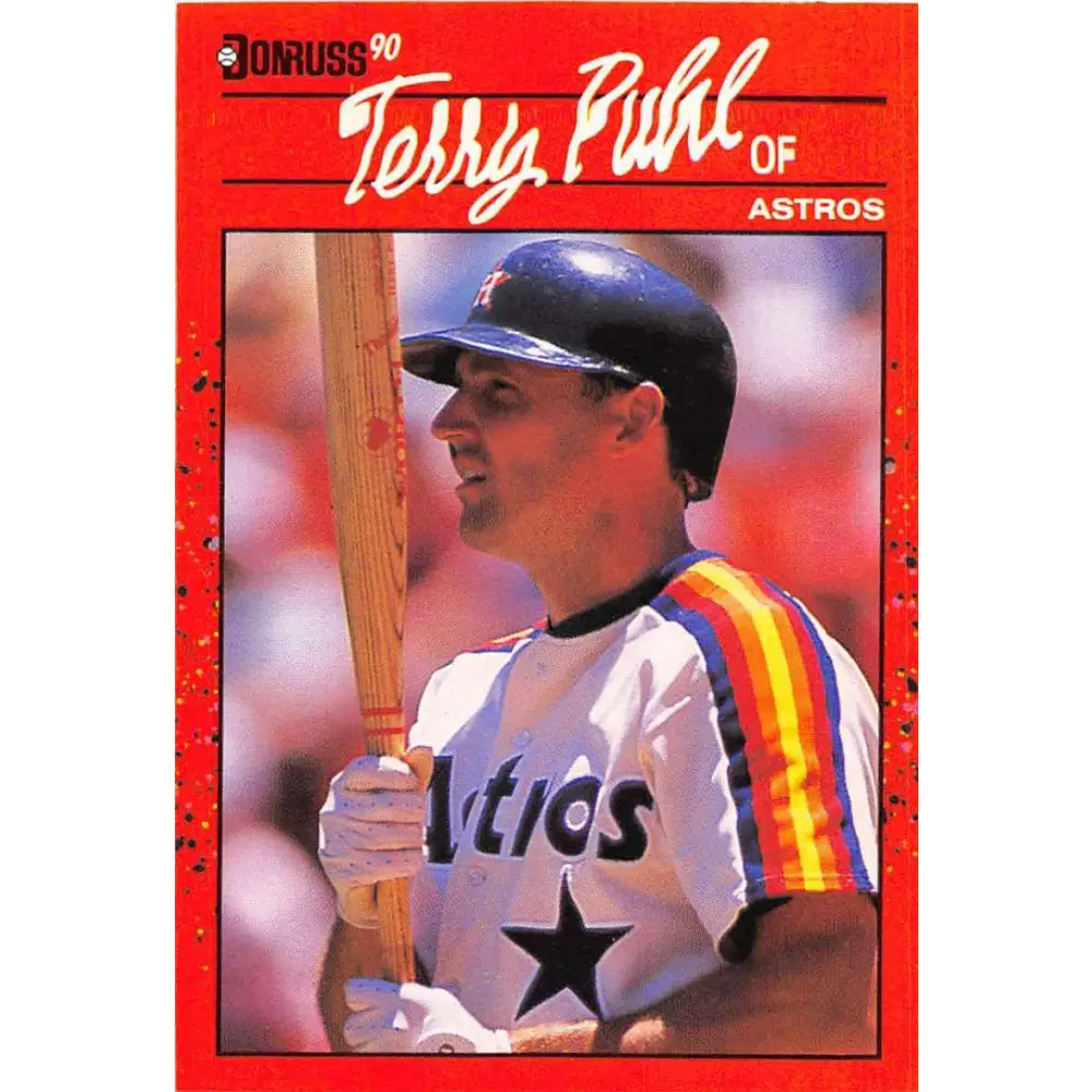 1990 Donruss #354 Terry Puhl VG-EX Houston Astros Baseball Card Image 1