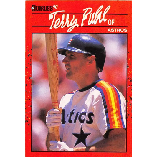 1990 Donruss #354 Terry Puhl VG-EX Houston Astros Baseball Card Image 1