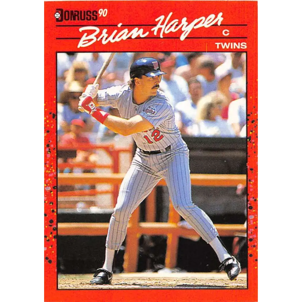 1990 Donruss #355 Brian Harper VG-EX Minnesota Twins Baseball Card Image 1