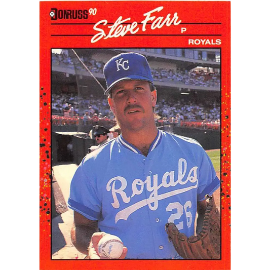 1990 Donruss #356 Steve Farr VG-EX Kansas City Royals Baseball Card Image 1
