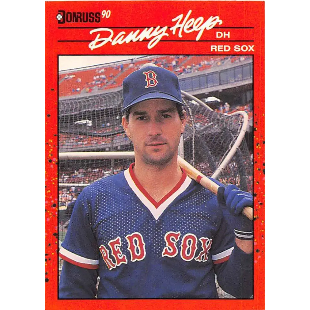 1990 Donruss #358 Danny Heep VG-EX Boston Red Sox Baseball Card Image 1