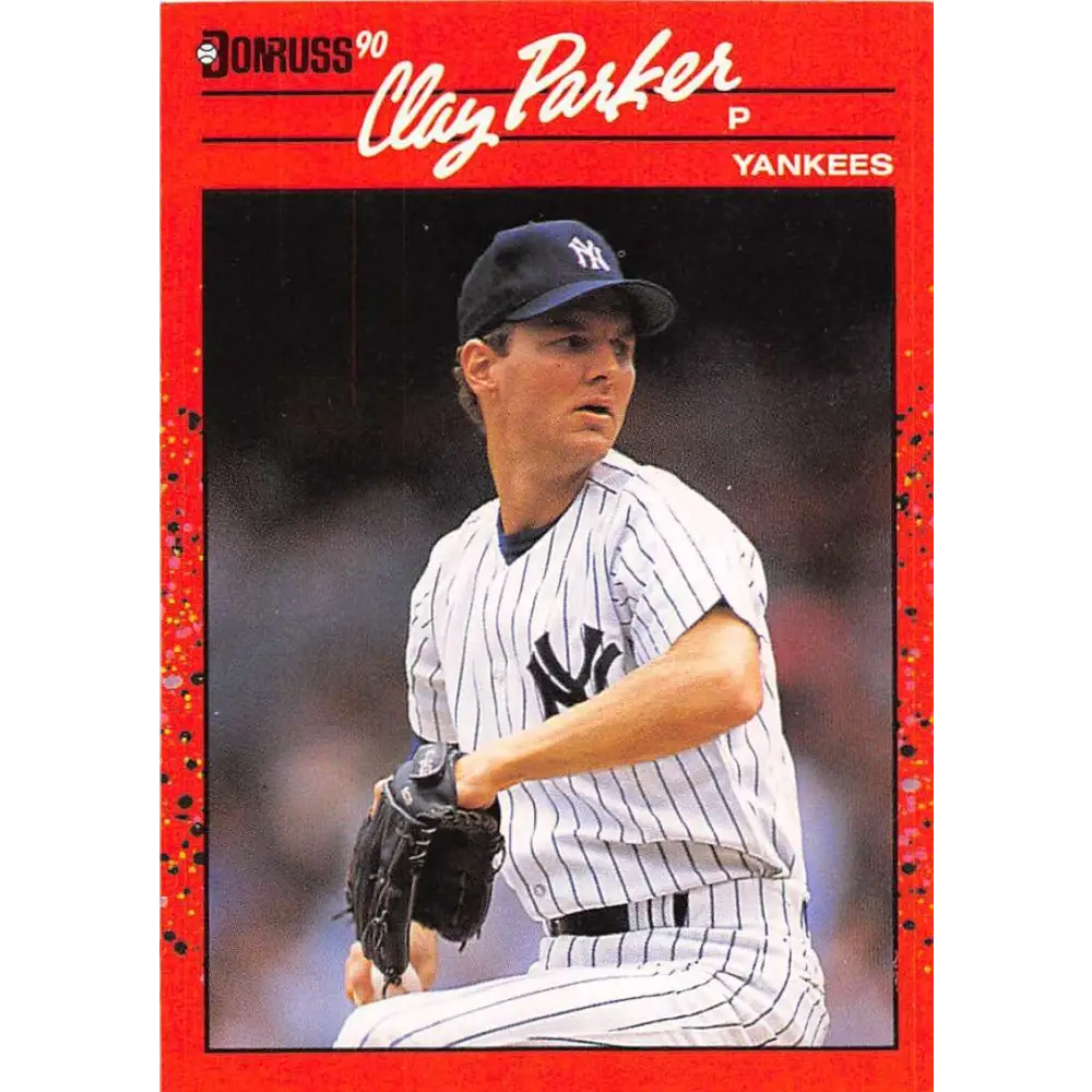 1990 Donruss #363 Clay Parker VG-EX New York Yankees Baseball Card Image 1