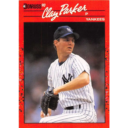 1990 Donruss #363 Clay Parker VG-EX New York Yankees Baseball Card Image 1