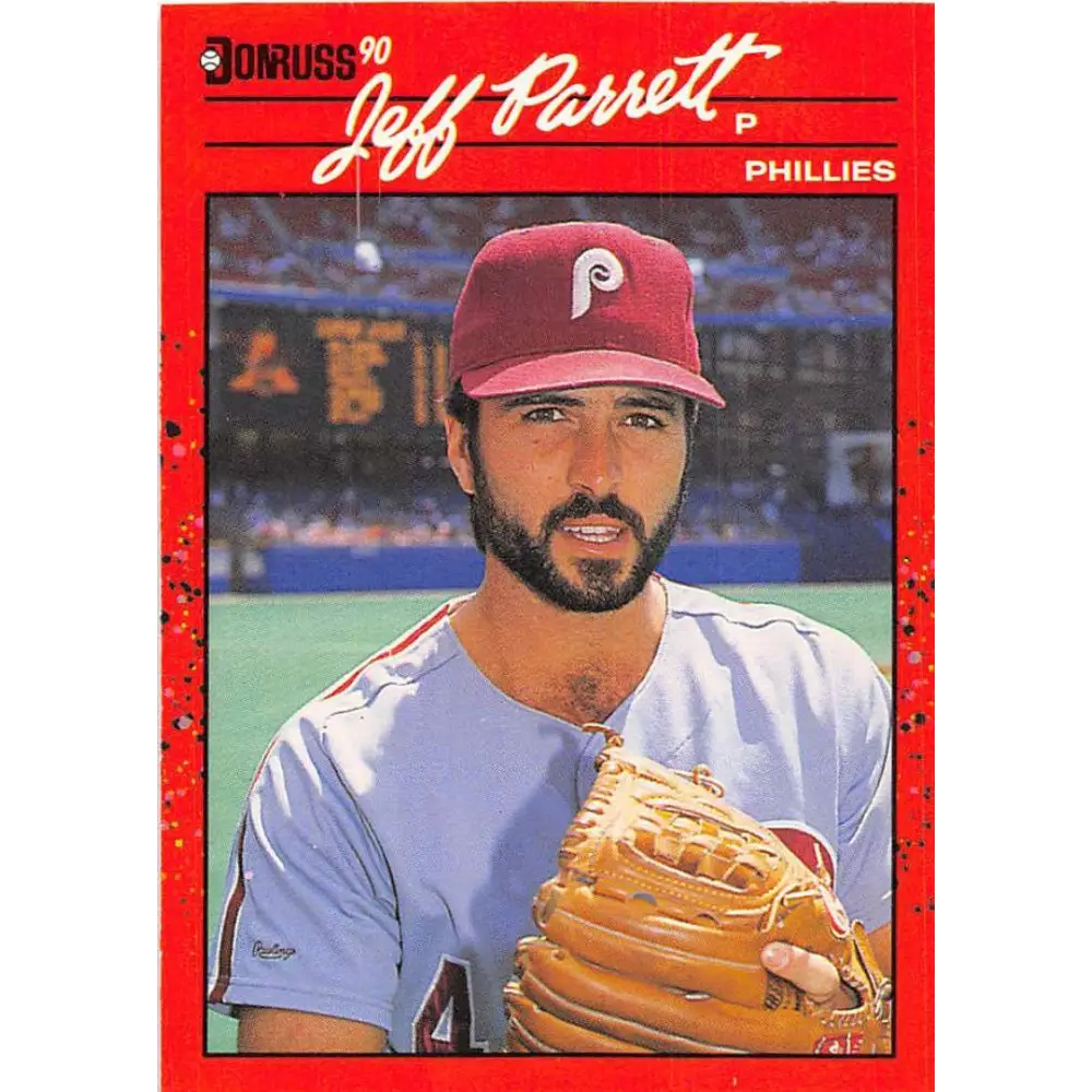 1990 Donruss #369 Jeff Parrett VG-EX Philadelphia Phillies Baseball Card Image 1