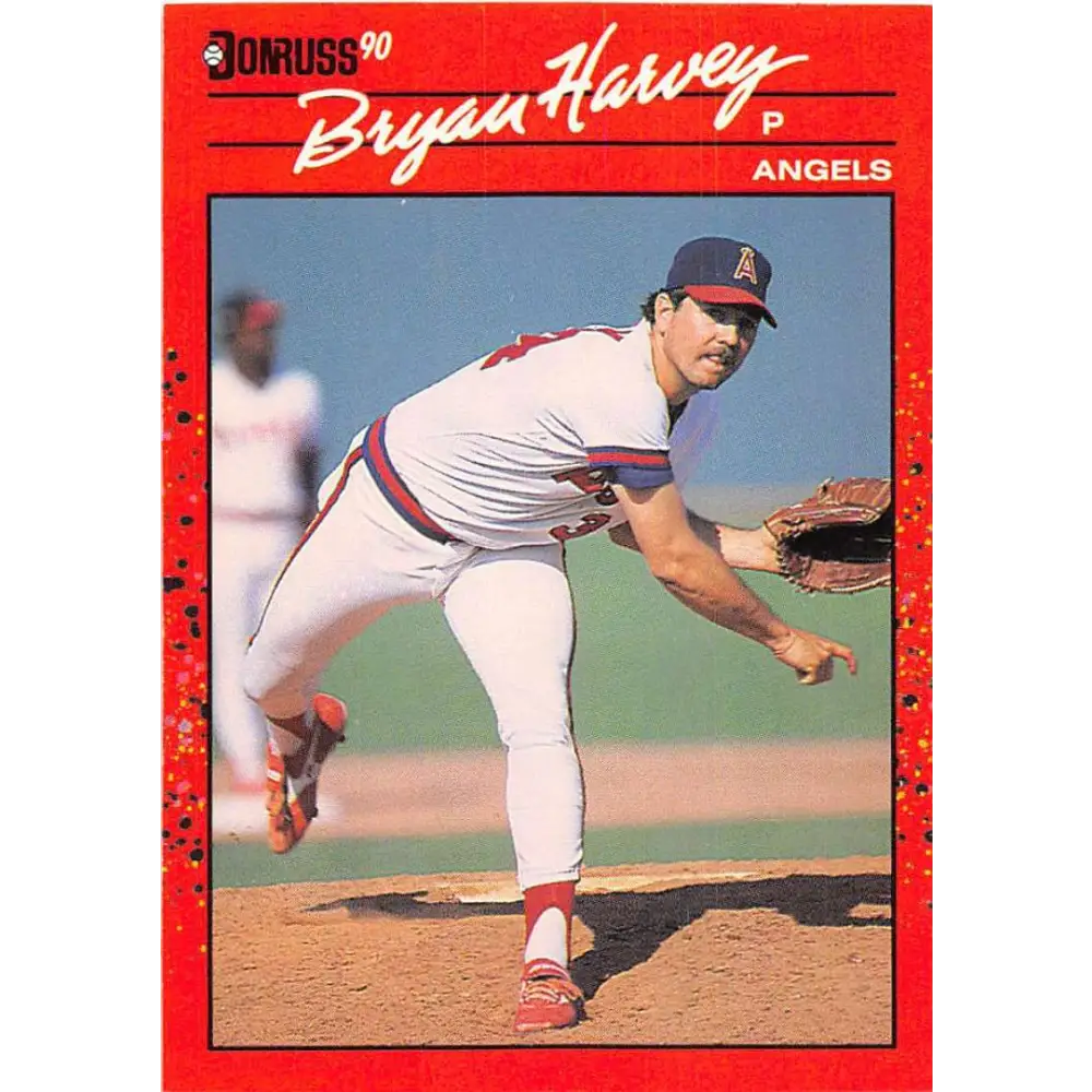 1990 Donruss #372 Bryan Harvey VG-EX California Angels Baseball Card Image 1