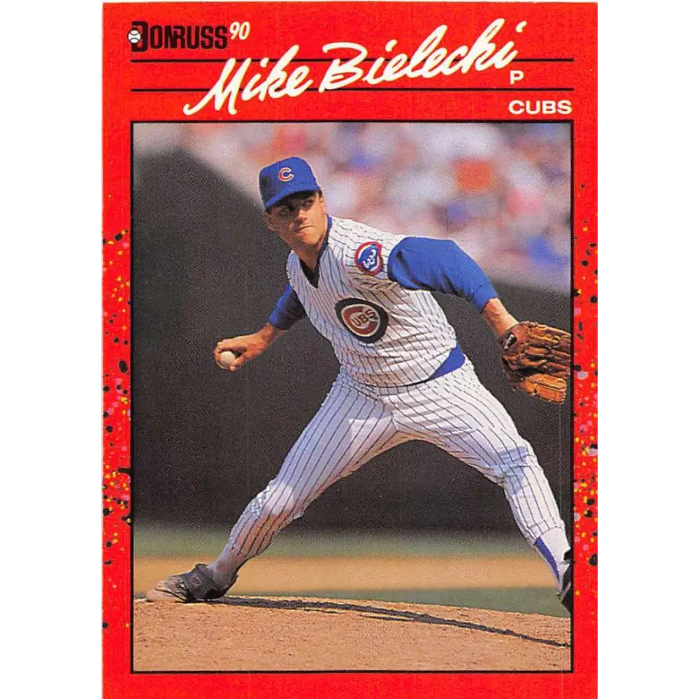 1990 Donruss #373 Mike Bielecki VG-EX Chicago Cubs Baseball Card Image 1