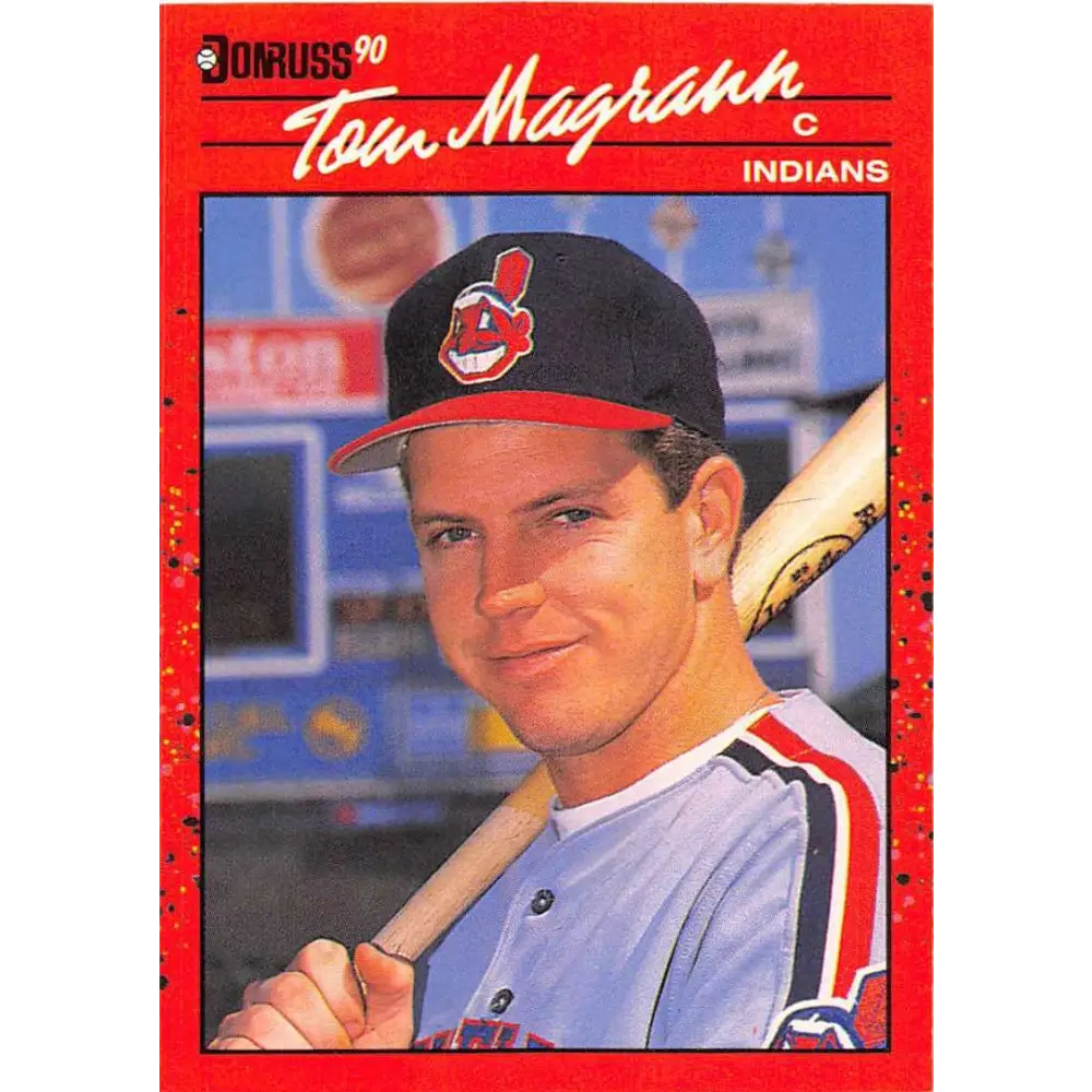 1990 Donruss #374 Tom Magrann VG-EX RC Rookie Cleveland Indians Baseball Card Image 1