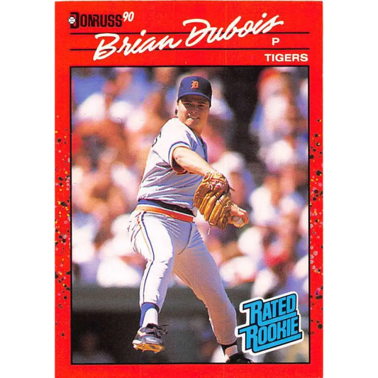 1990 Donruss #38 Brian DuBois VG-EX RC Rookie Detroit Tigers Baseball Card Image 1