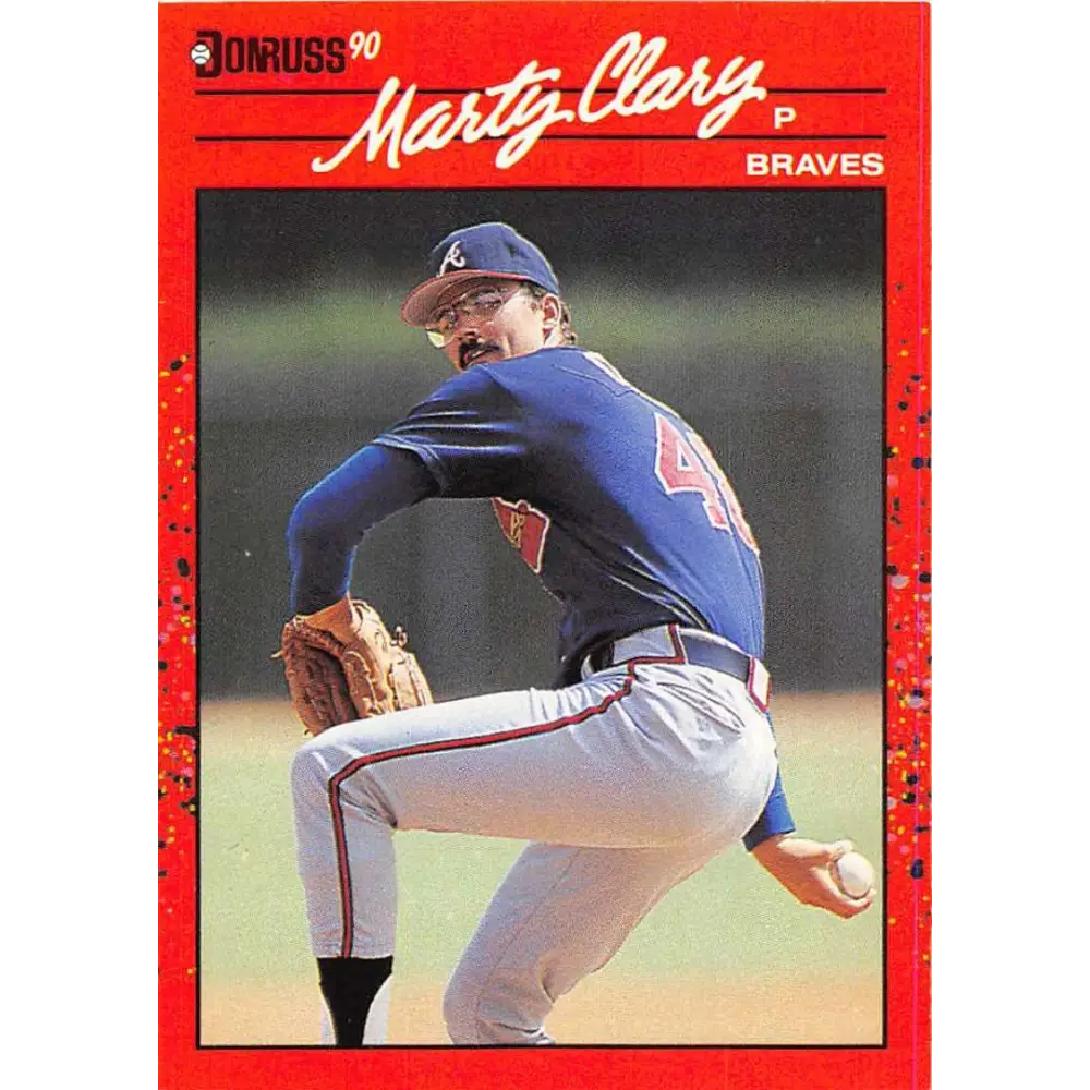 1990 Donruss #381 Marty Clary VG-EX Atlanta Braves Baseball Card Image 1
