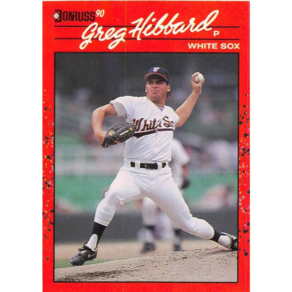 1990 Donruss #384 Greg Hibbard VG-EX RC Rookie Chicago White Sox Baseball Card Image 1