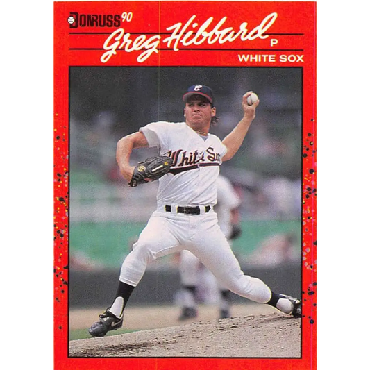 1990 Donruss #384 Greg Hibbard VG-EX RC Rookie Chicago White Sox Baseball Card Image 1