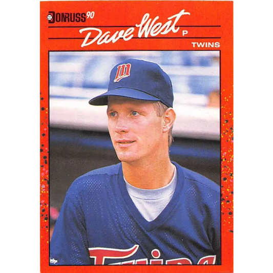 1990 Donruss #387 David West VG-EX Minnesota Twins Baseball Card Image 1