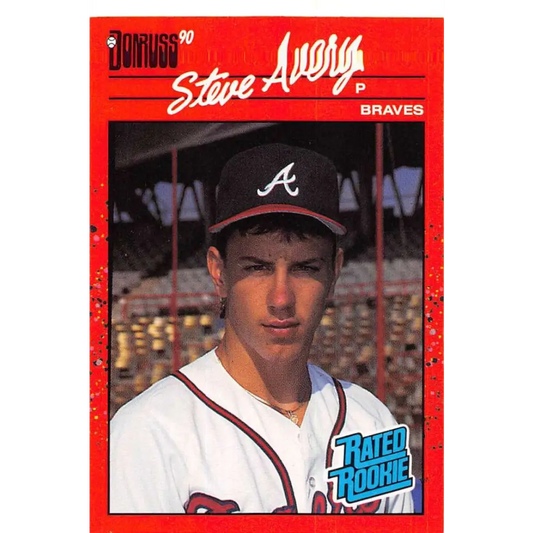 1990 Donruss #39 Steve Avery VG-EX Atlanta Braves Baseball Card Image 1