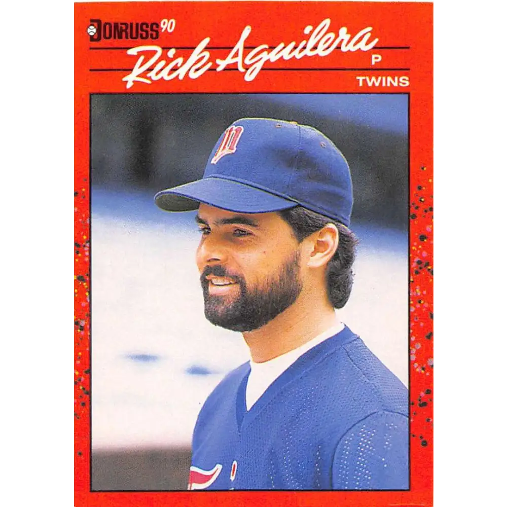 1990 Donruss #391 Rick Aguilera VG-EX Minnesota Twins Baseball Card Image 1