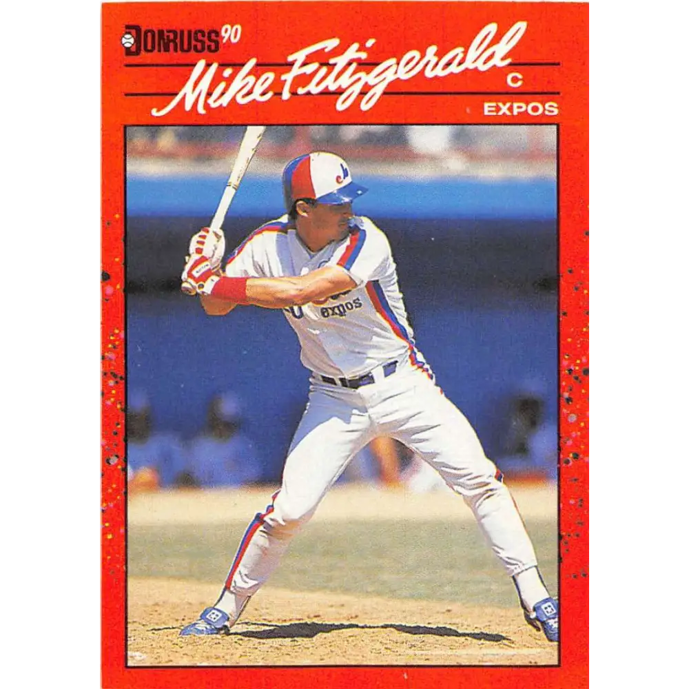 1990 Donruss #392 Mike Fitzgerald VG-EX Montreal Expos Baseball Card Image 1