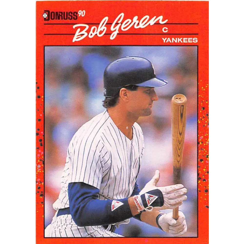 1990 Donruss #395 Bob Geren VG-EX New York Yankees Baseball Card Image 1