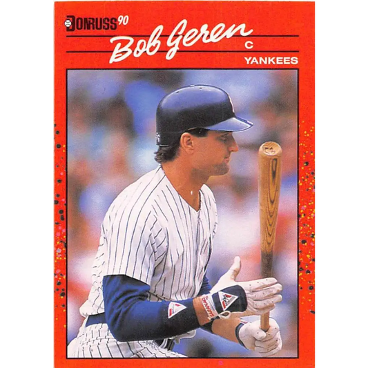 1990 Donruss #395 Bob Geren VG-EX New York Yankees Baseball Card Image 1