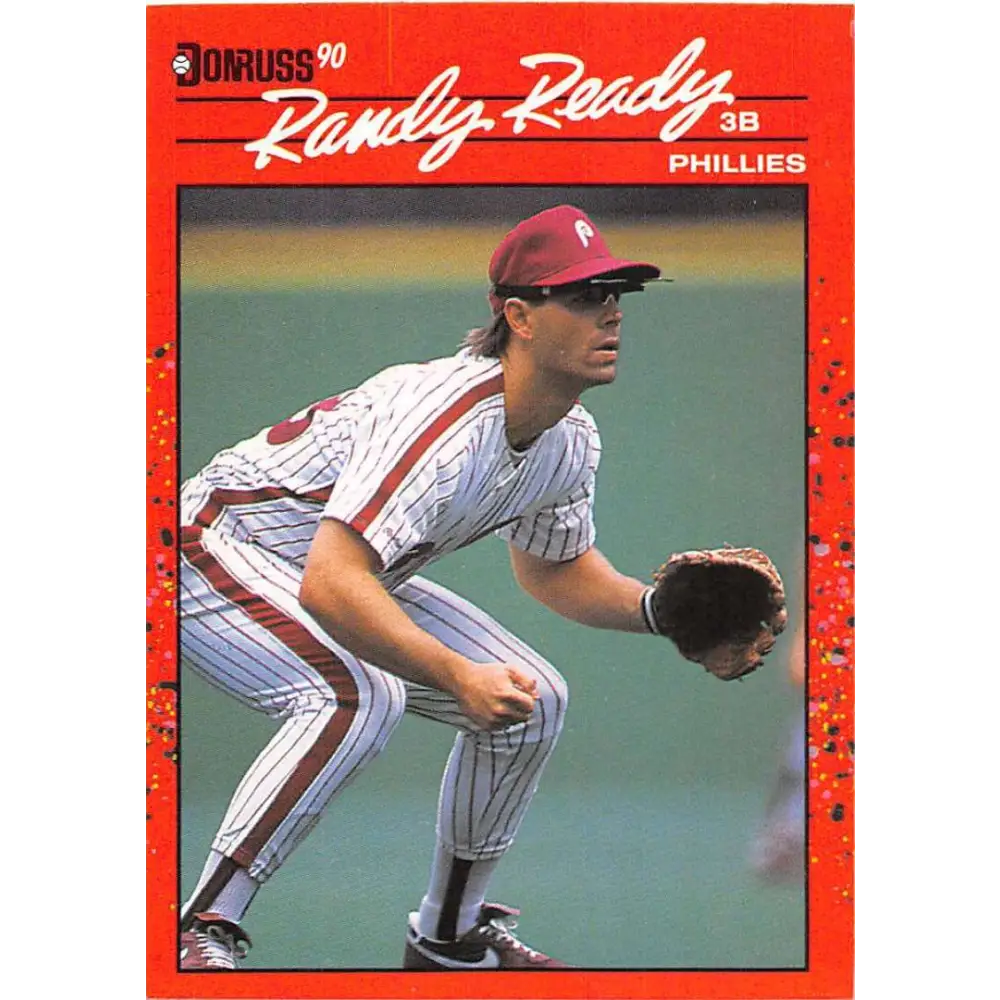 1990 Donruss #396 Randy Ready VG-EX Philadelphia Phillies Baseball Card Image 1