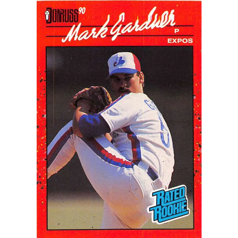 1990 Donruss #40 Mark Gardner VG-EX RC Rookie Montreal Expos Baseball Card Image 1