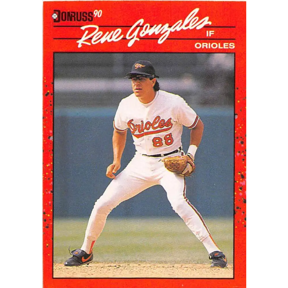 1990 Donruss #401 Rene Gonzales VG-EX Baltimore Orioles Baseball Card Image 1