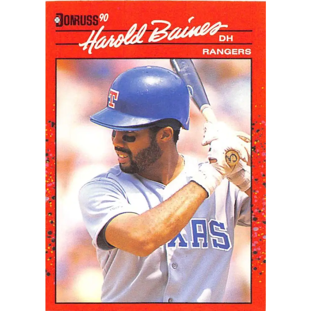 1990 Donruss #402 Harold Baines VG-EX Texas Rangers Baseball Card Image 1