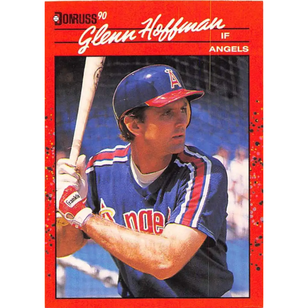 1990 Donruss #407 Glenn Hoffman VG-EX California Angels Baseball Card Image 1